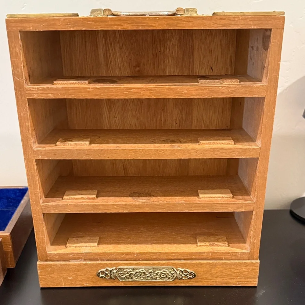 Wooden Jewelry Box with 4 Drawers with Handles - Picture 10 of 15